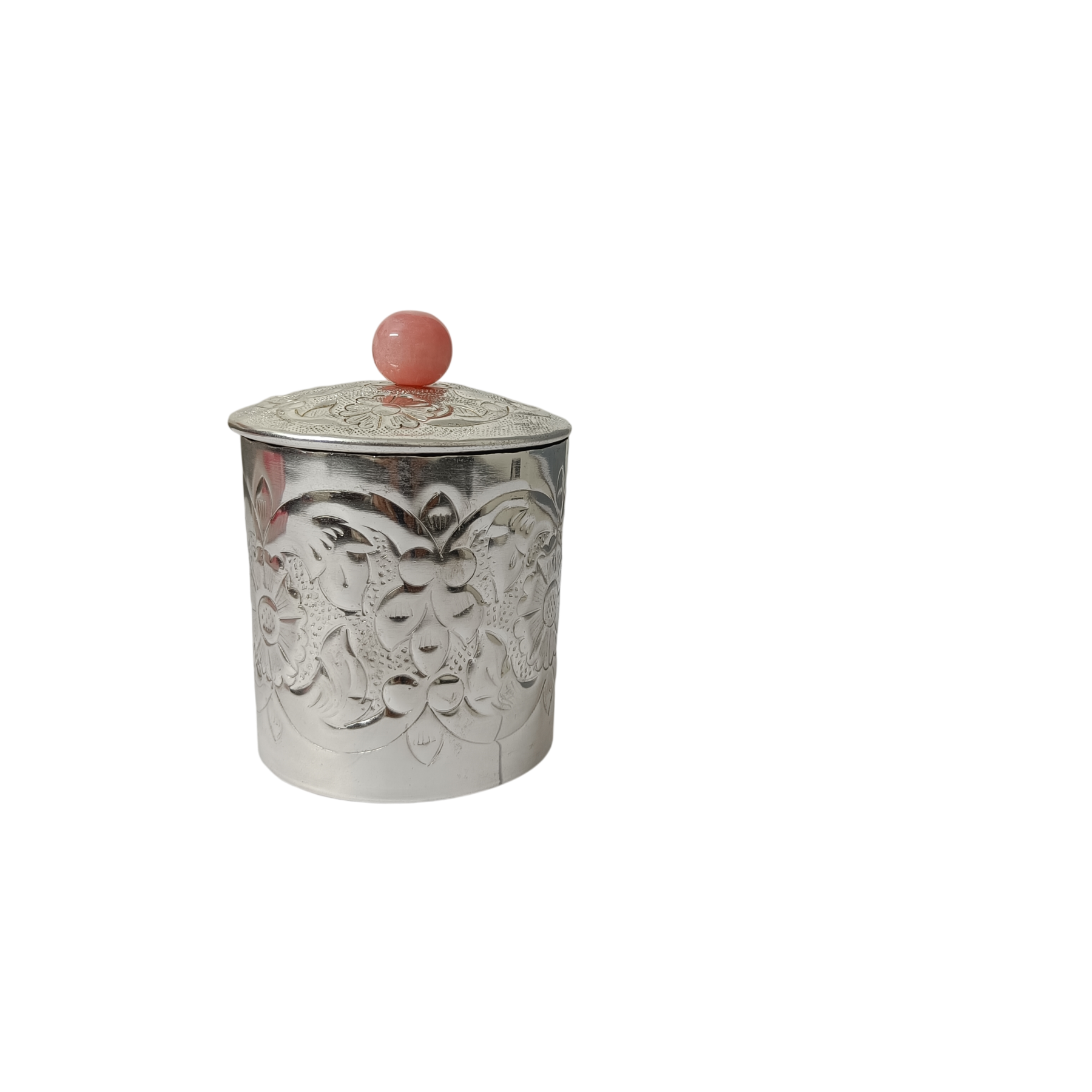 Handcrafted Silver Decorative Storage Jar with Lid | Elegant Dry Fruit, Candy & Trinket Container