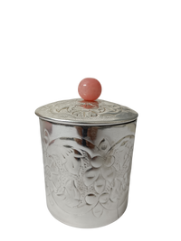 Handcrafted Silver Decorative Storage Jar with Lid | Elegant Dry Fruit, Candy & Trinket Container