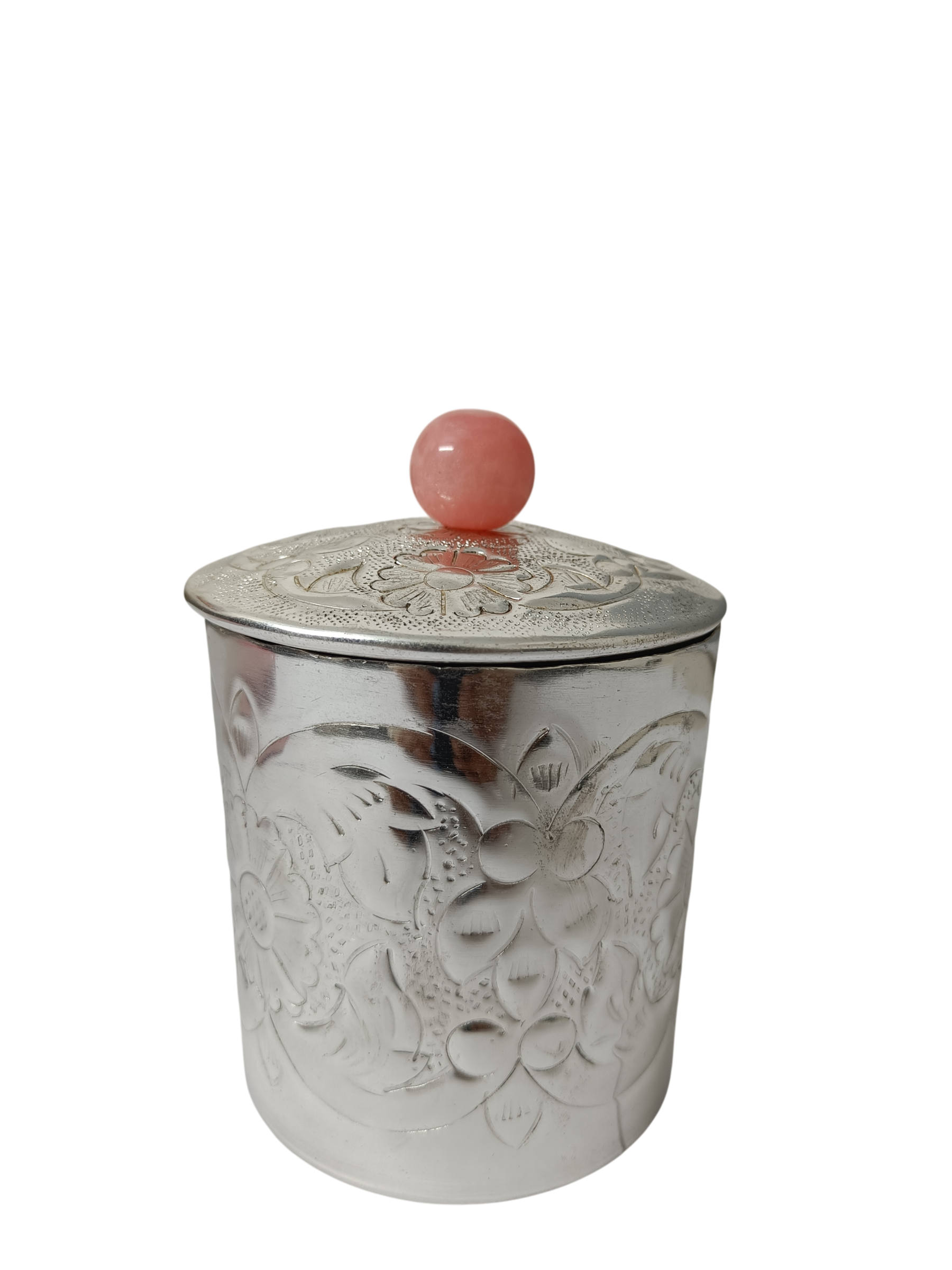 Handcrafted Silver Decorative Storage Jar with Lid | Elegant Dry Fruit, Candy & Trinket Container