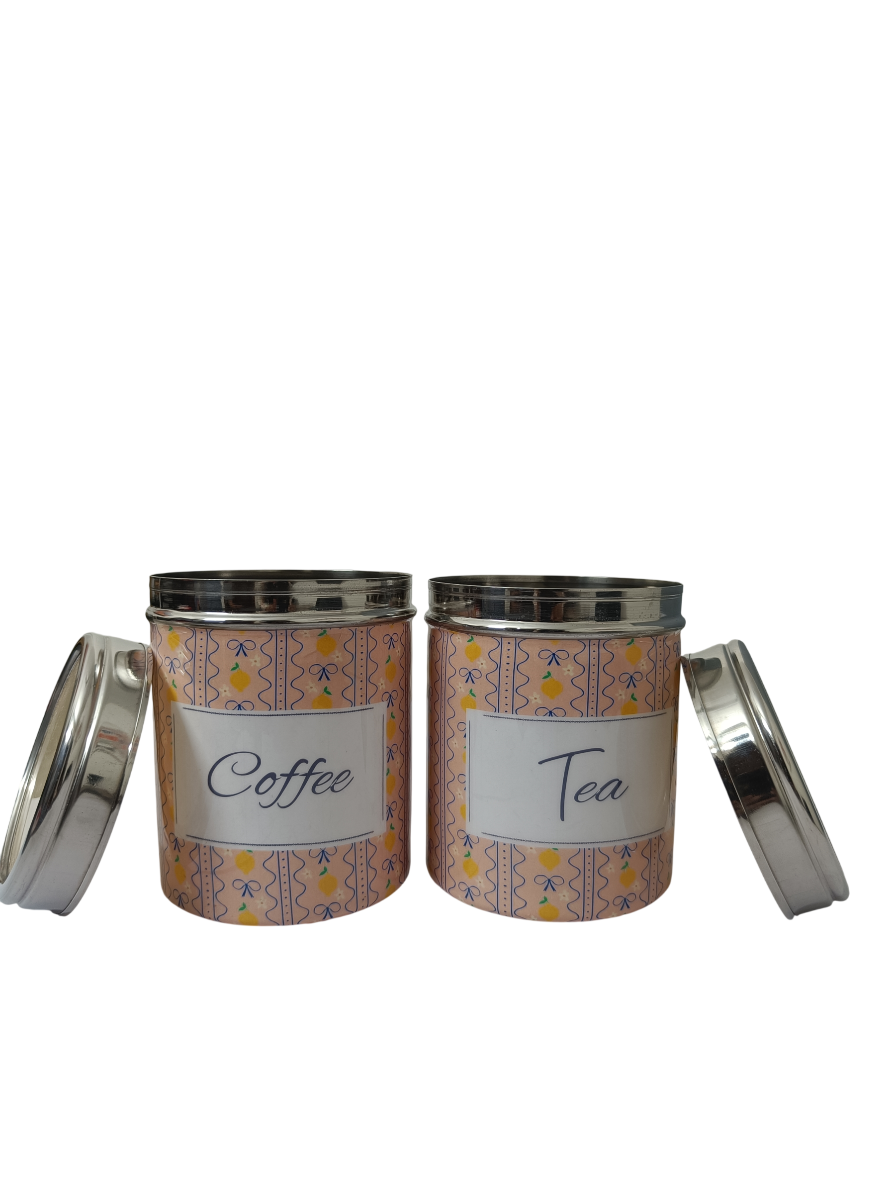 Lemon Coffee and Tea Storage Canister | Decorative Airtight Kitchen Container for Coffee, Tea & Sugar