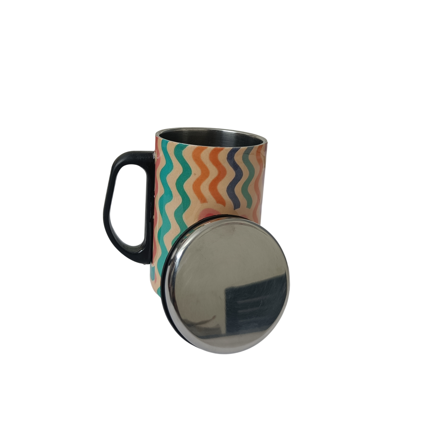 Printed Stainless Steel Coffee Mug with Lid | Reusable Tea & Coffee Mug for Home & Office