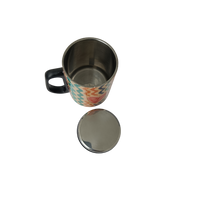 Printed Stainless Steel Coffee Mug with Lid | Reusable Tea & Coffee Mug for Home & Office