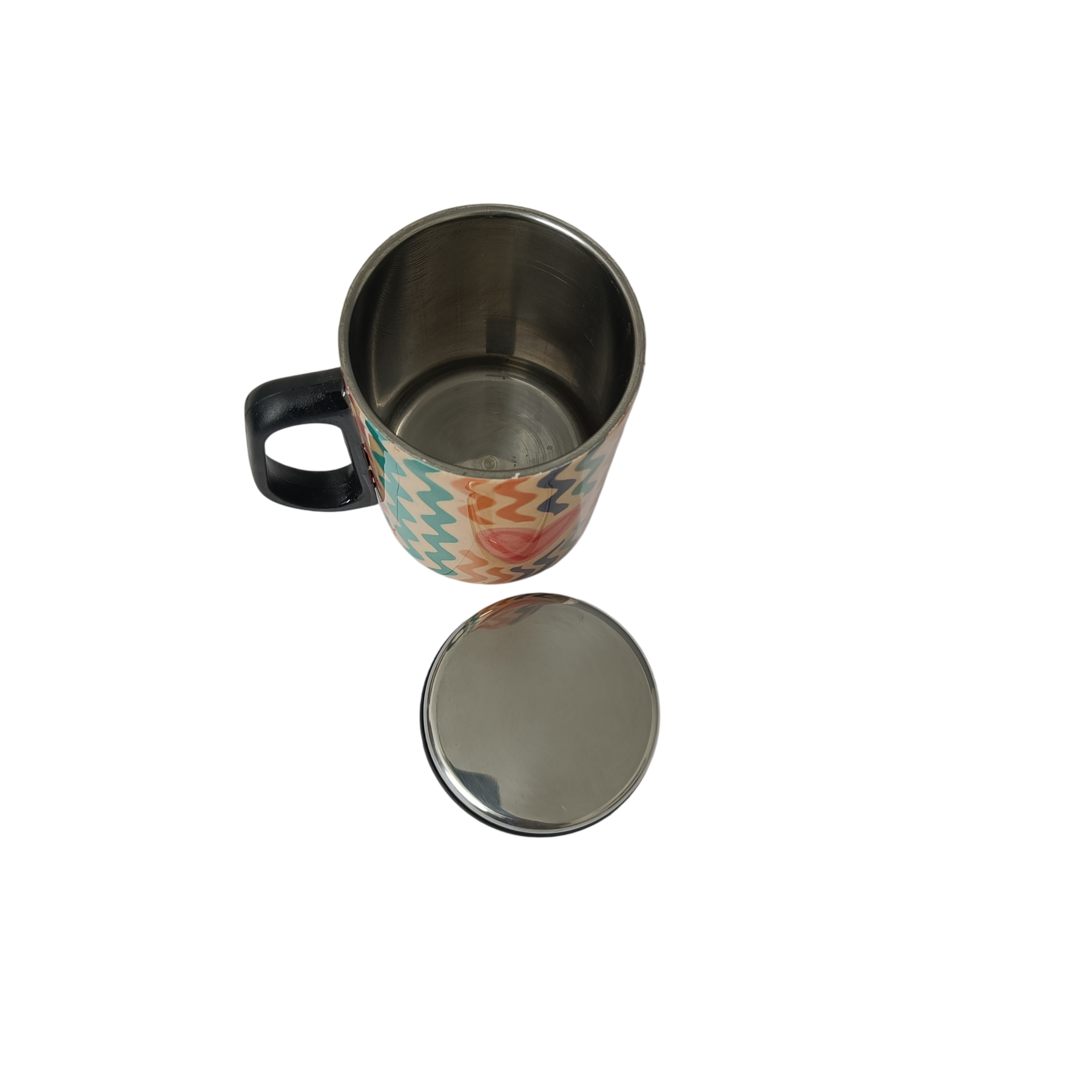 Printed Stainless Steel Coffee Mug with Lid | Reusable Tea & Coffee Mug for Home & Office