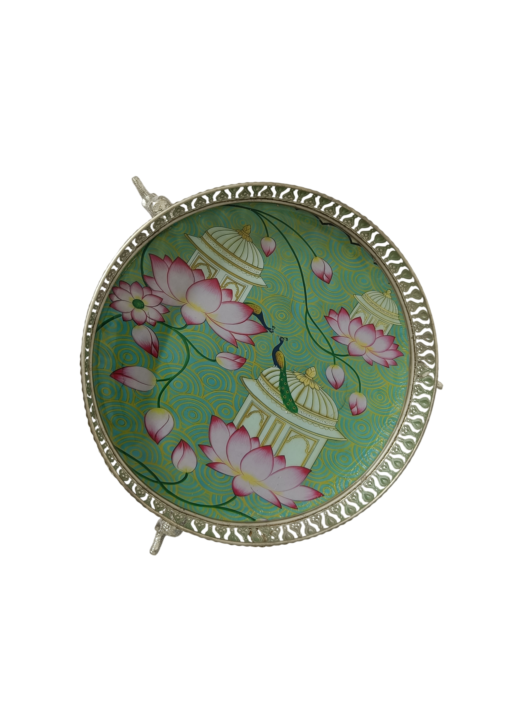 Handcrafted Decorative Tray with Elephant Stand | Luxury Serving & Festive Gift Tray