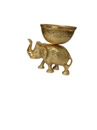 Handcrafted Golden Elephant Decorative Bowl | Luxury Dry Fruit, Candy & Potpourri Holder