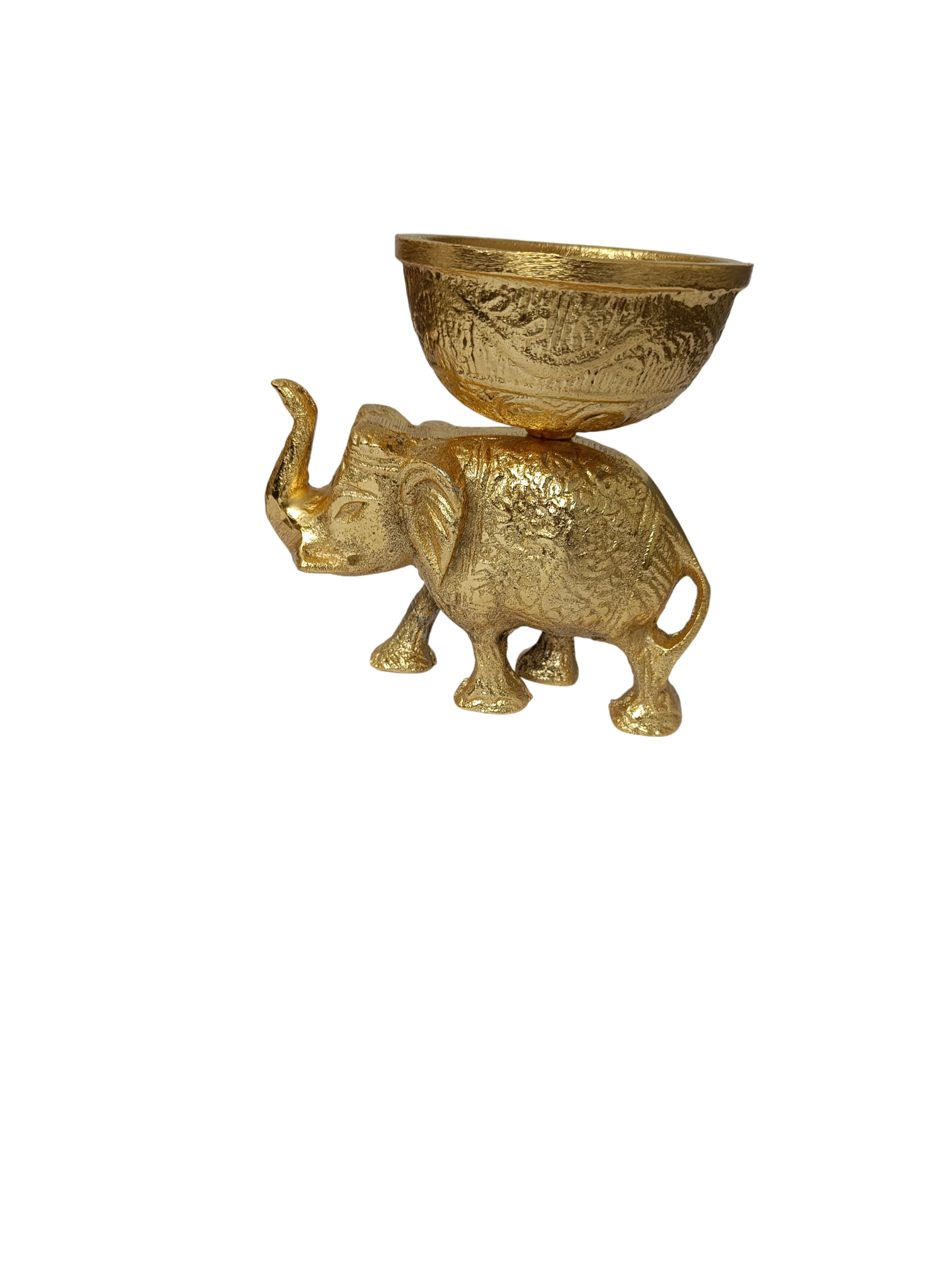 Handcrafted Golden Elephant Decorative Bowl | Luxury Dry Fruit, Candy & Potpourri Holder
