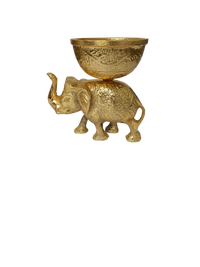Handcrafted Golden Elephant Decorative Bowl | Luxury Dry Fruit, Candy & Potpourri Holder