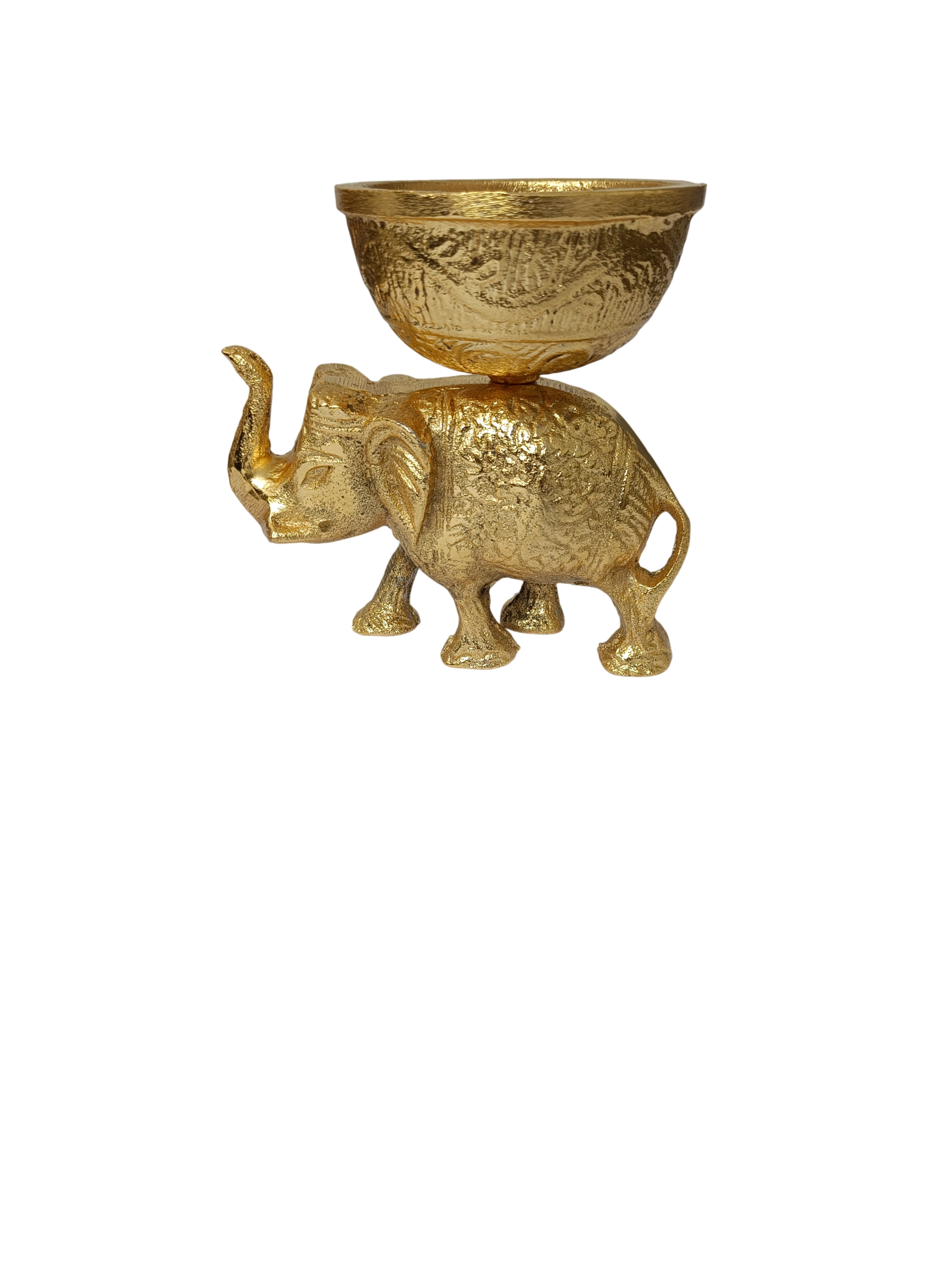 Handcrafted Golden Elephant Decorative Bowl | Luxury Dry Fruit, Candy & Potpourri Holder