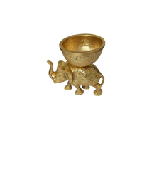 Handcrafted Golden Elephant Decorative Bowl | Luxury Dry Fruit, Candy & Potpourri Holder