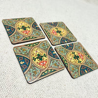 Elegant Print MDF Coaster – Stylish & Durable Design (Set of 4)
