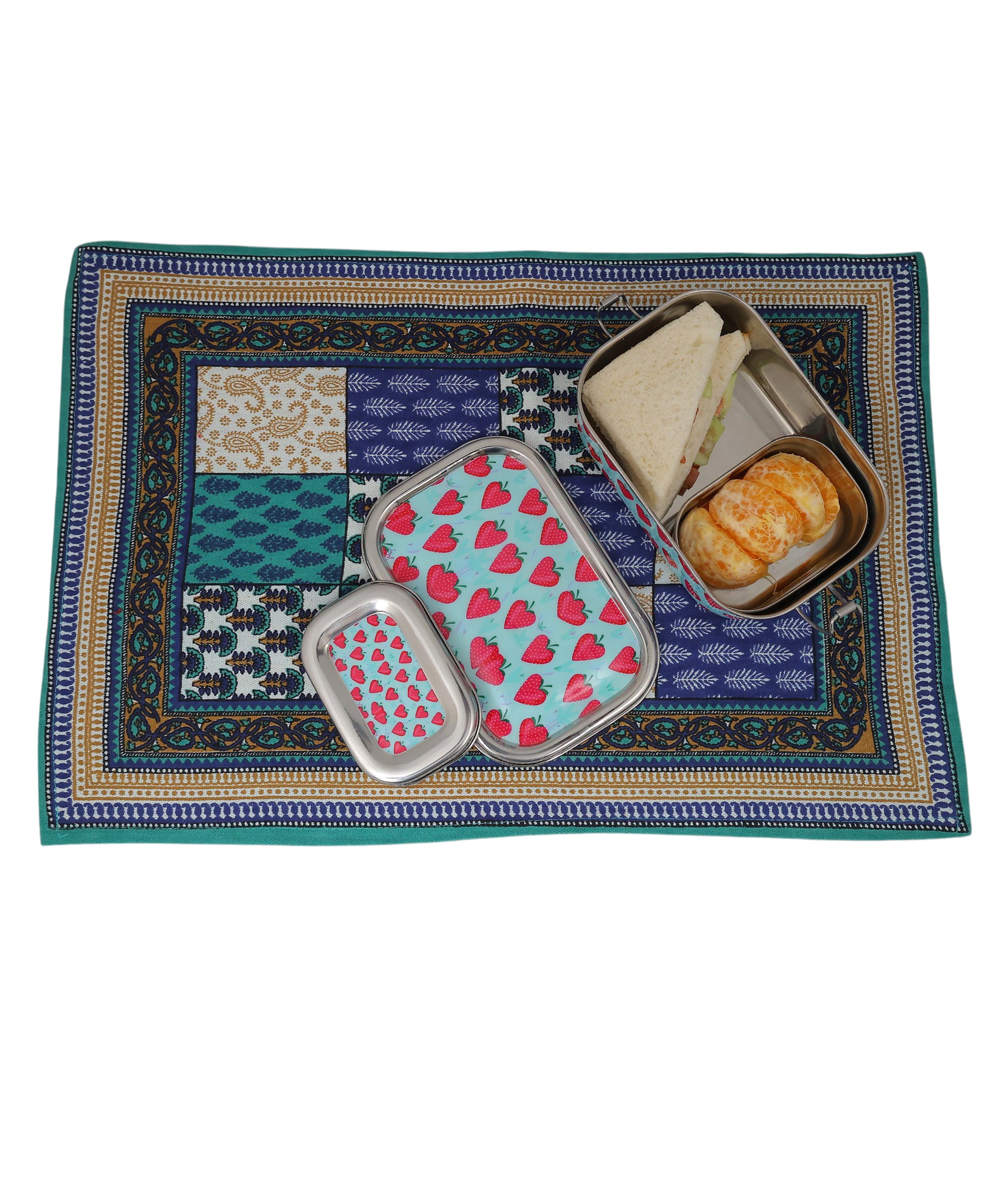 Eco-Friendly Meenakari Steel Tiffin Box