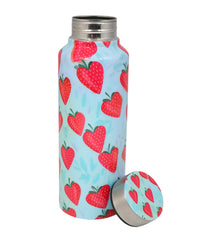Handcrafted Eco-Friendly Meenakari Stainless Steel Bottle(750 ML)-Strawberry