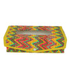 Green Handcrafted Block Print Tissue Box | Decorative Tissue Holder for Home & Office