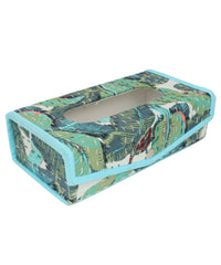 Green Handcrafted Block Print Tissue Box | Decorative Tissue Holder for Home & Office