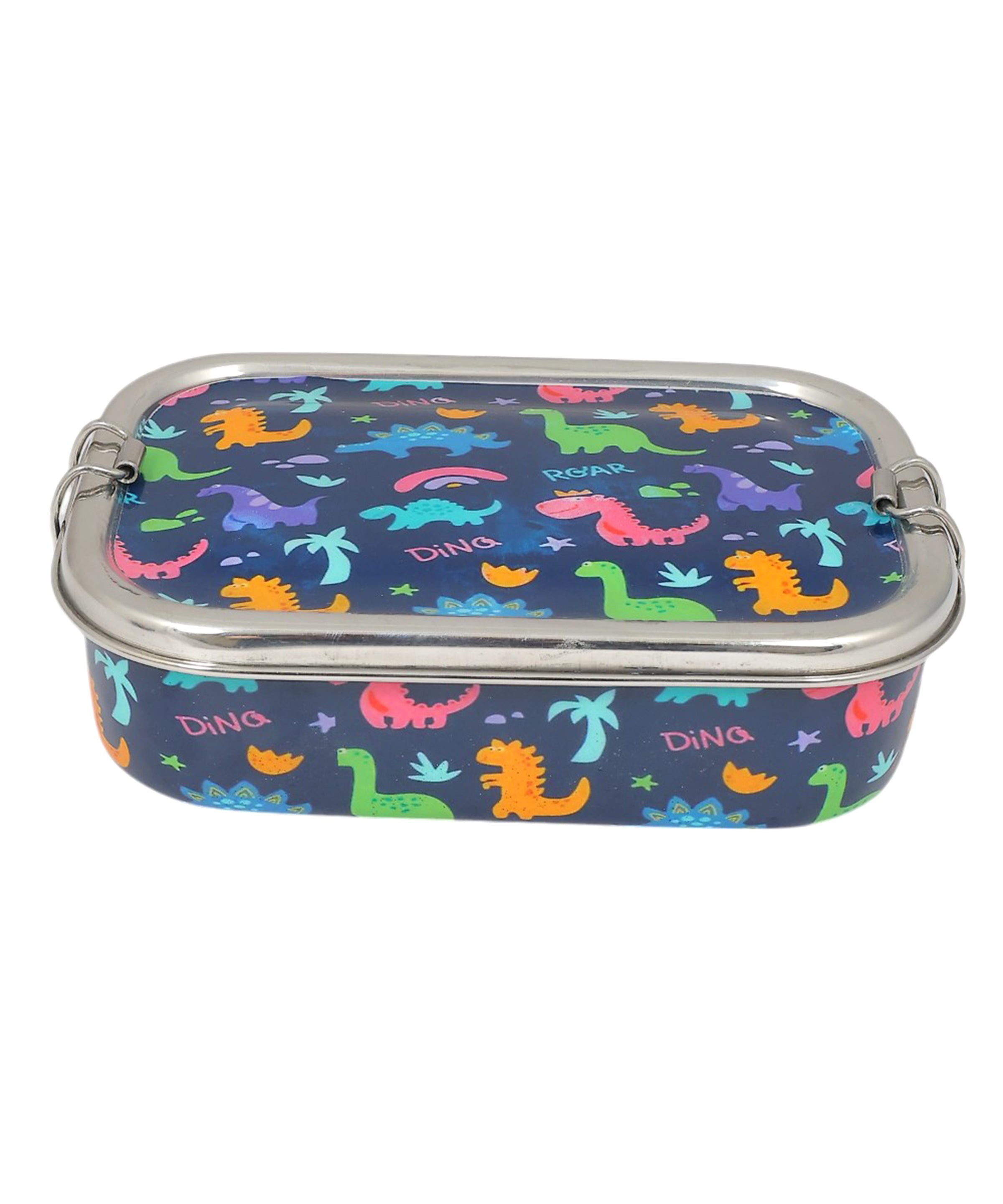 Meenakari Steel Tiffin Box – Stylish & Durable -Set Of 5 (Llama+Jungle+Panda+Dino+Animal)