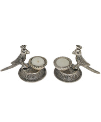 Parrot Tealight Holder (Silver)- Set Of 2