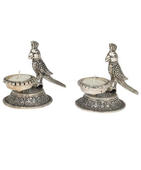 Gold Swan & Silver Parrot Tealight Holders Festive Gift Set of 4