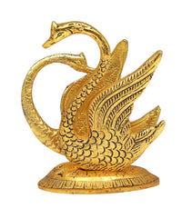 Premium Brass Swan Tissue Holder & Oval Serving Tray Combo Gift Set