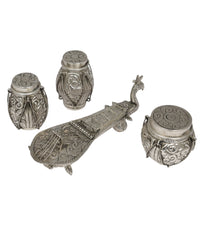 Decorative Silver Carving Tabla Set