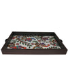 Elegant Madhubani Peacock Print Rectangular MDF Serving Tray – Stylish & Durable Design