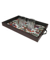 Elegant Madhubani Peacock Print Rectangular MDF Serving Tray – Stylish & Durable Design