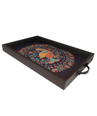 Elegant Kalamkari Print MDF Serving Rectangular Tray – Stylish & Durable Design