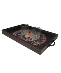 Elegant Kalamkari Print MDF Serving Rectangular Tray – Stylish & Durable Design