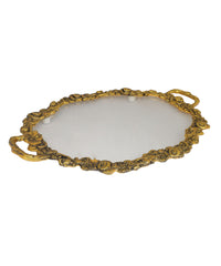 Oval Metal and Fiber Tray Big