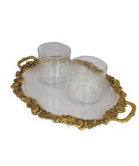 Oval Metal and Fiber Tray Big