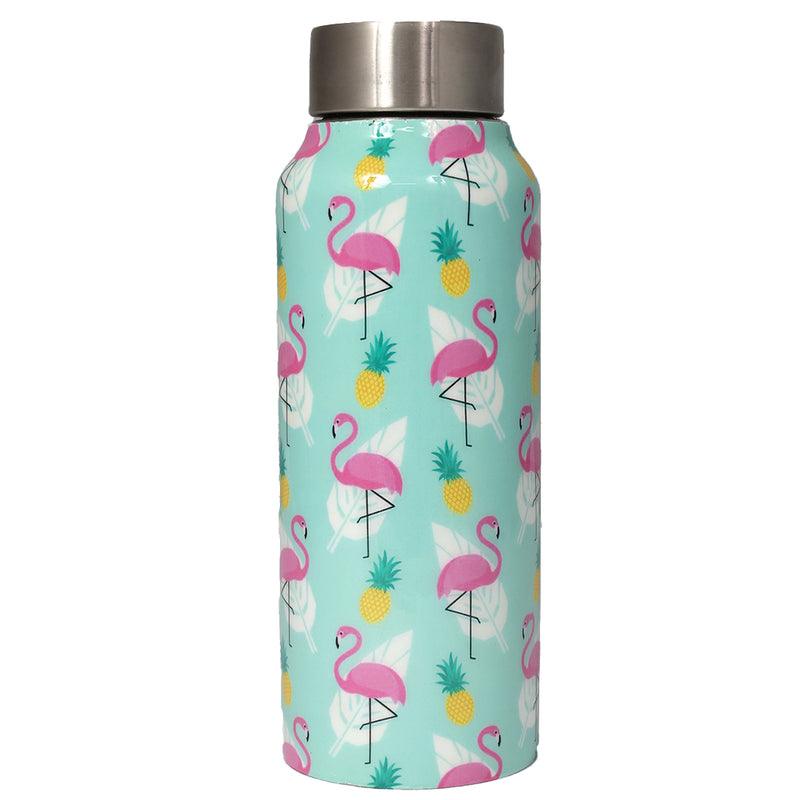 Handcrafted Eco-Friendly Meenakari Stainless Steel Bottle(750 ML)-Flamingo