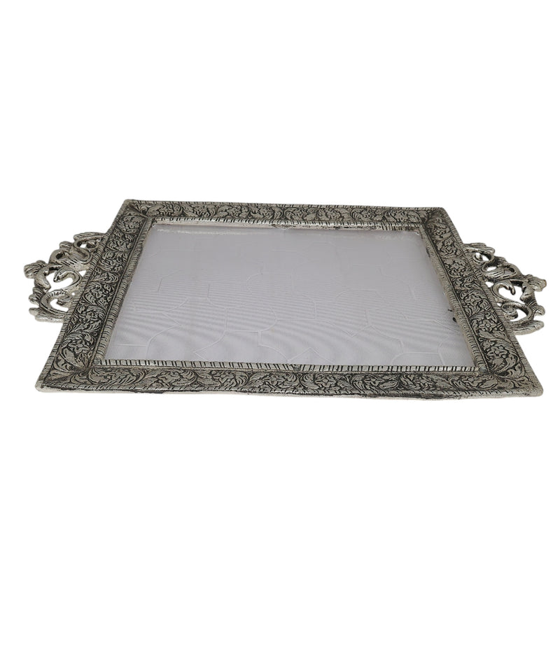 Metal and Fiber Rectangle Tray