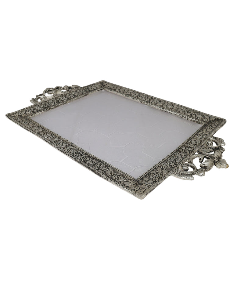 Metal and Fiber Rectangle Tray