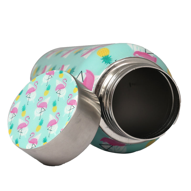 Handcrafted Eco-Friendly Meenakari Stainless Steel Bottle(750 ML)-Flamingo