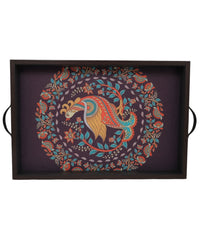 Elegant Kalamkari Print MDF Serving Rectangular Tray – Stylish & Durable Design