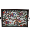 Elegant Madhubani Peacock Print Rectangular MDF Serving Tray – Stylish & Durable Design