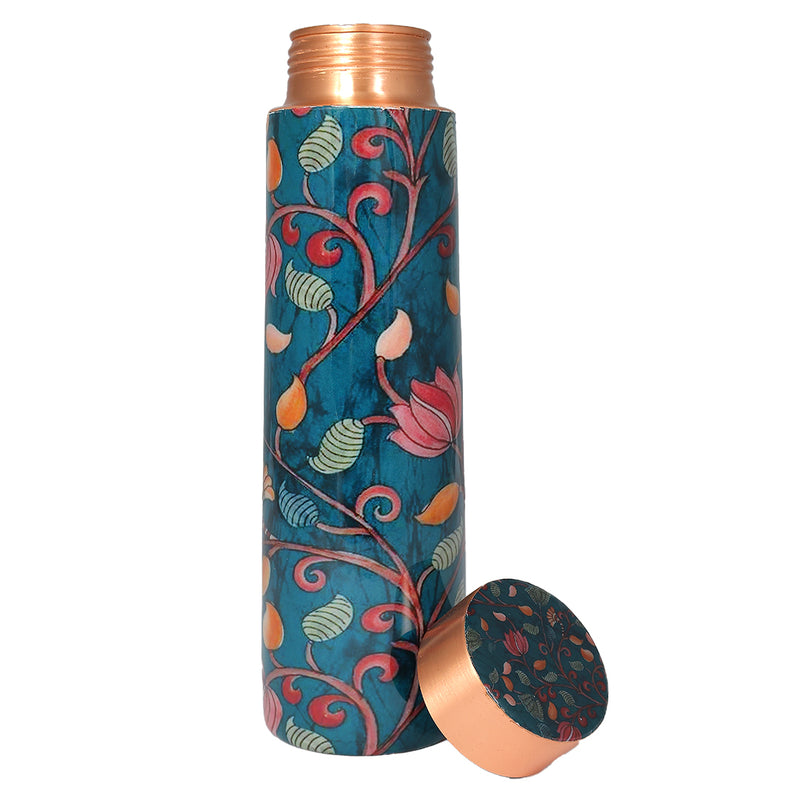 Copper Water Bottle | 1 Litre | Kalamkari Designs| Boosts Immunity