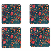 Elegant Kalamkari Print MDF Coaster – Stylish & Durable Design(Set of 4)