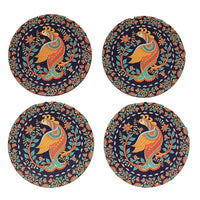 Elegant Kalamkari Print MDF Coaster – Stylish & Durable Design (Set Of 4)