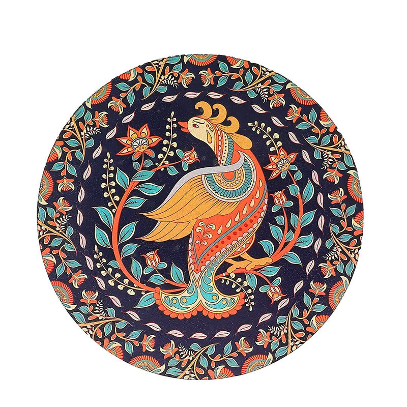 Elegant Kalamkari Print MDF Coaster – Stylish & Durable Design (Set Of 4)