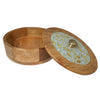 Elegant Lotus Floral Print Wooden Roti Box – Stylish & Durable Storage Solution