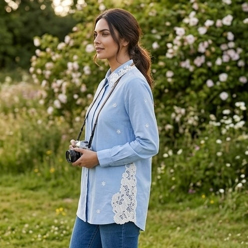 Azure Embroidered Shirt