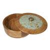 Elegant Lotus Floral Print Wooden Roti Box – Stylish & Durable Storage Solution