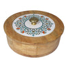 Elegant Floral Circular Print Wooden Roti Box – Stylish & Durable Storage Solution