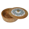 Elegant Floral Circular Print Wooden Roti Box – Stylish & Durable Storage Solution