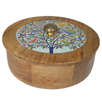 Elegant Tree Of Life Wooden Roti Box – Stylish & Durable Storage Solution