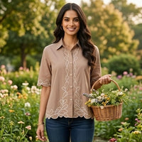 Brown Floral Shirt