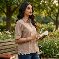 Brown Floral Shirt