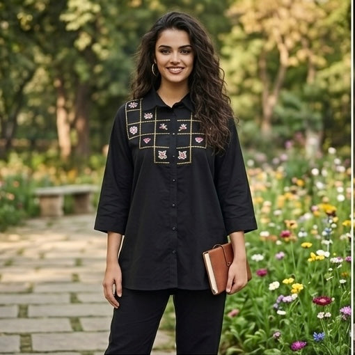 Midnight botanical shirt
