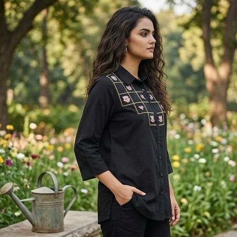 Midnight botanical shirt