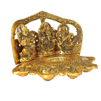 Ganesh, Lakshmi, Saraswati 5 Batti Diya | Decorative Iron Oil Lamp